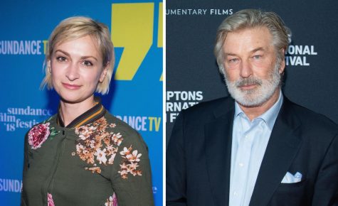 Cinematographer Halyna Hutchins, left, and actor Alec Baldwin, right (Image via Getty Images)