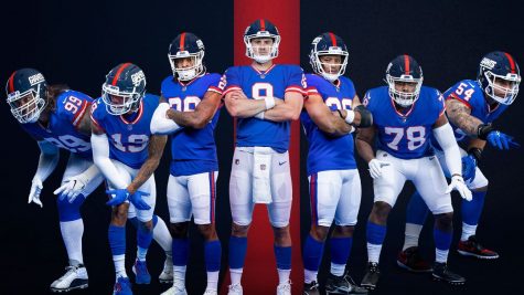 Giants in their throwback jerseys.