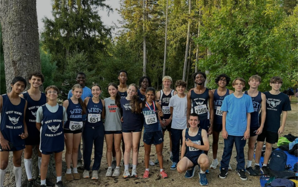 WOHS Cross Country team poses for a picture after a meet at Ocean County Park